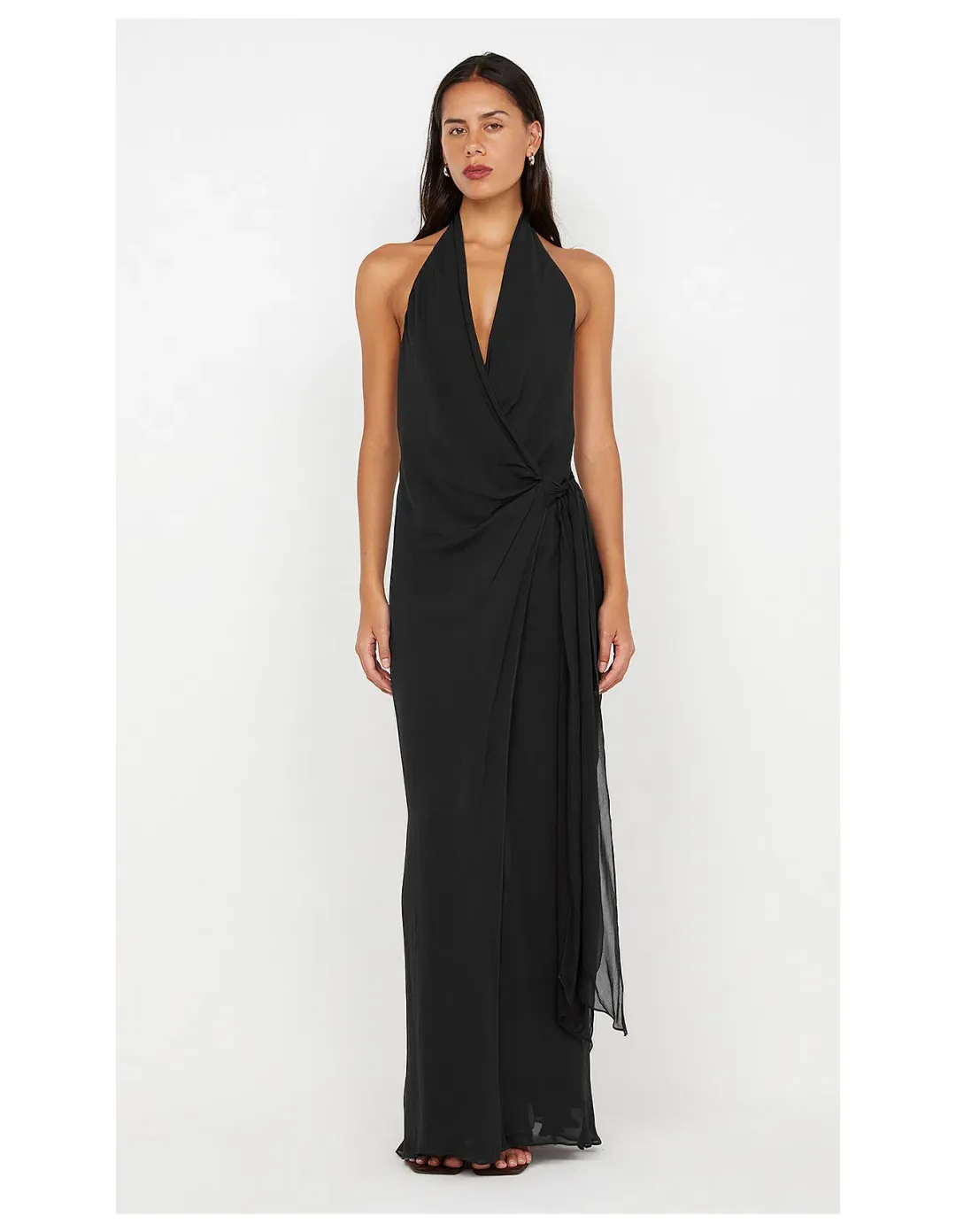 BEC & BRIDGE SONEVA WRAP DRESS BLACK SIZE AU 10 for rent on The Volte - main image
