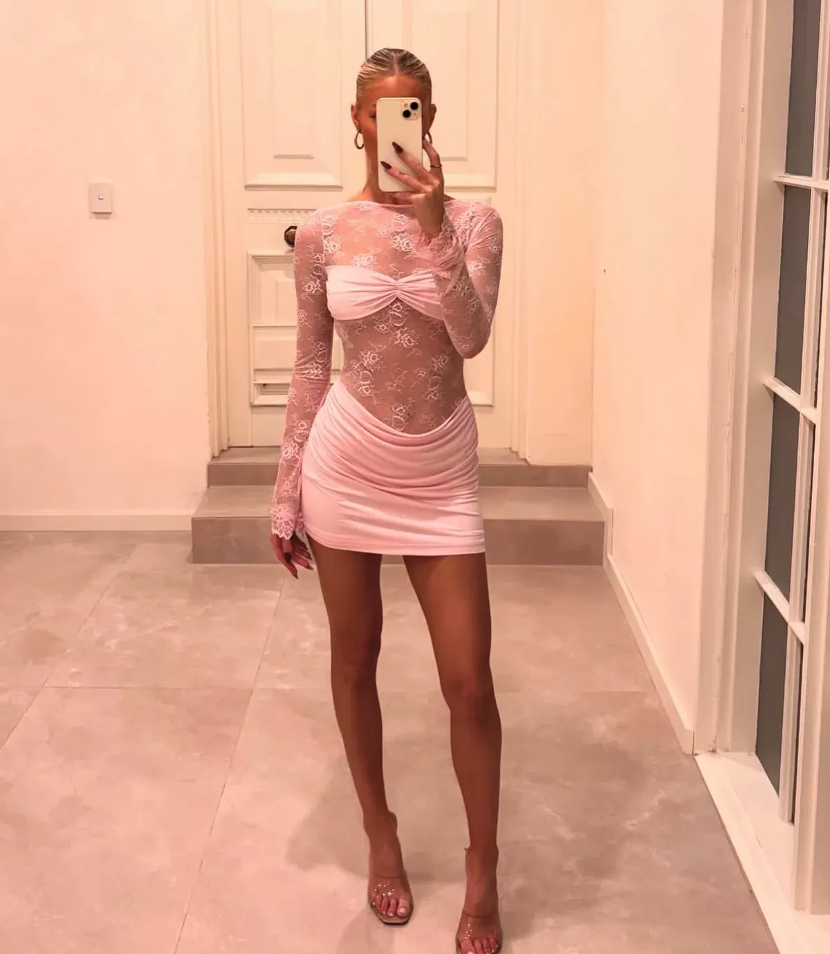 Benni Oskar mini dress pink for rent on The Volte - main image