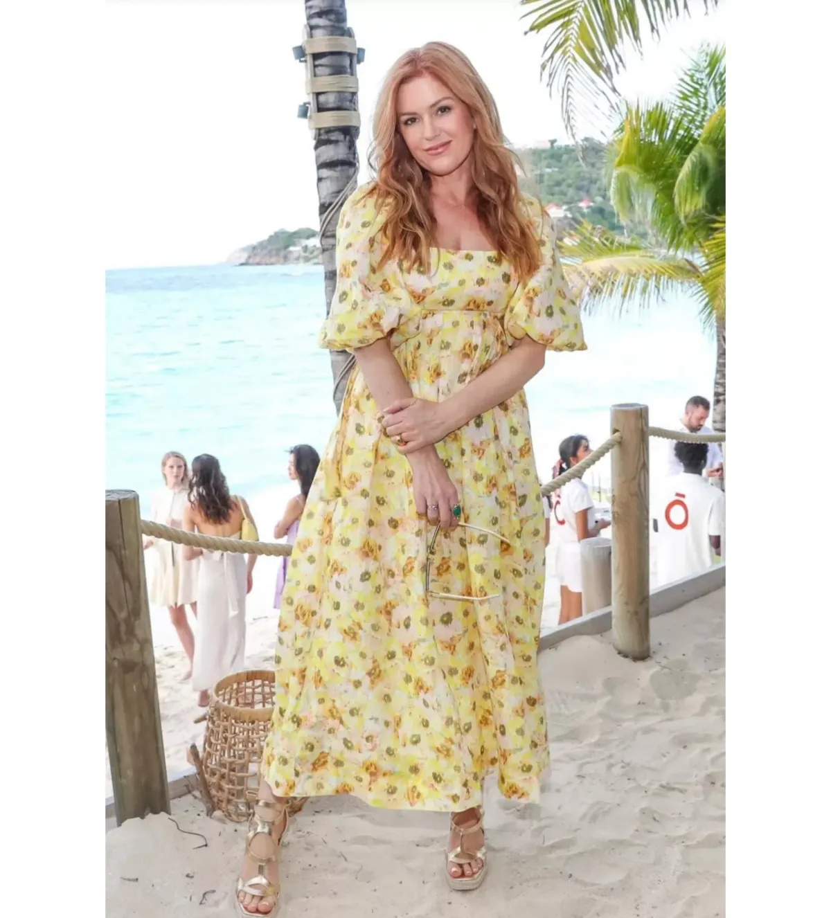 Zimmermann Lightburst Cut Out Midi Dress Yellow Size 2/Au 12 - Image 1