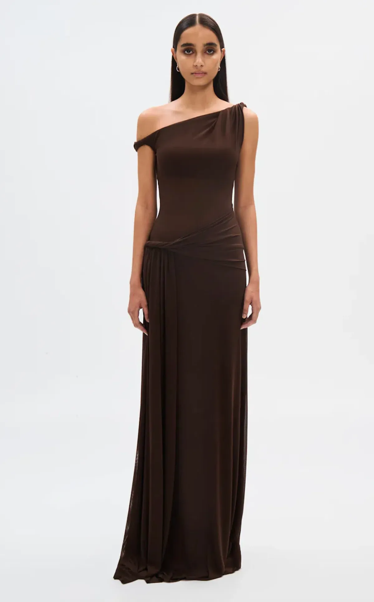 Misha Sisal Dress Maxi Espresso Size 8 for rent on The Volte - main image