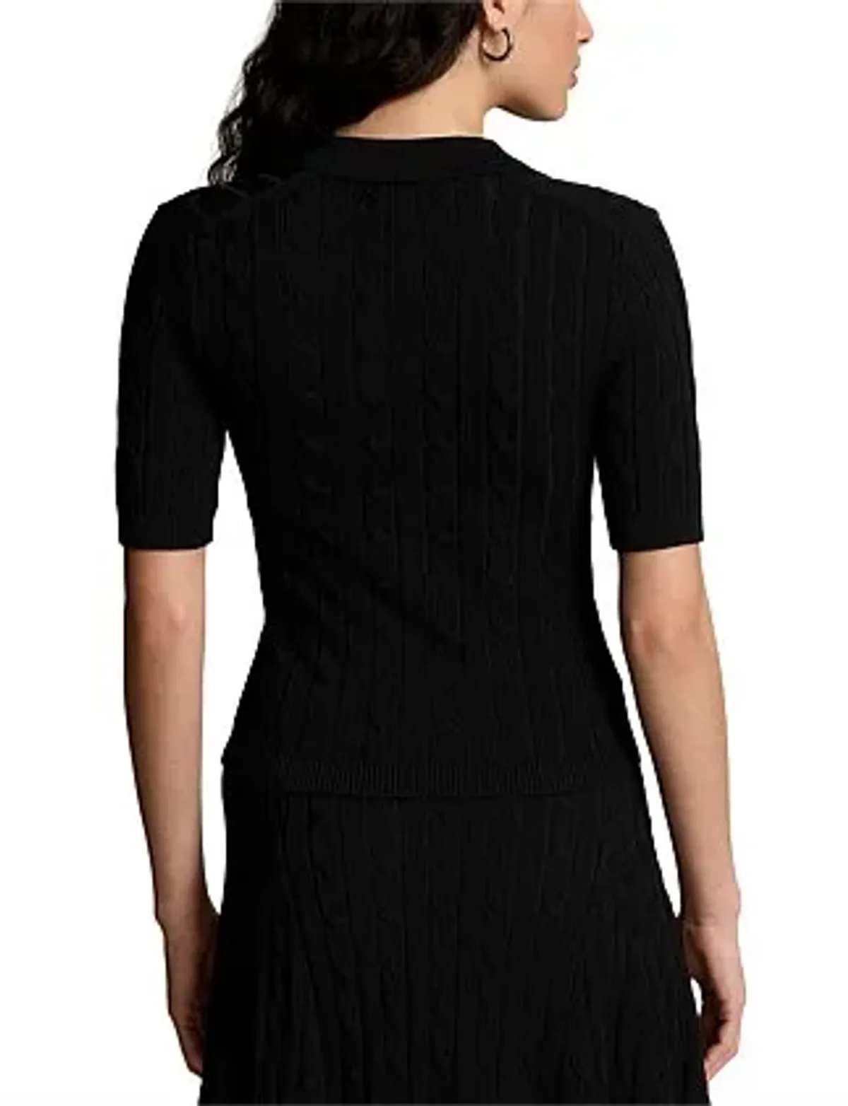 Ralph Lauren Cable-knit Polo Cardigan Black - Image 3