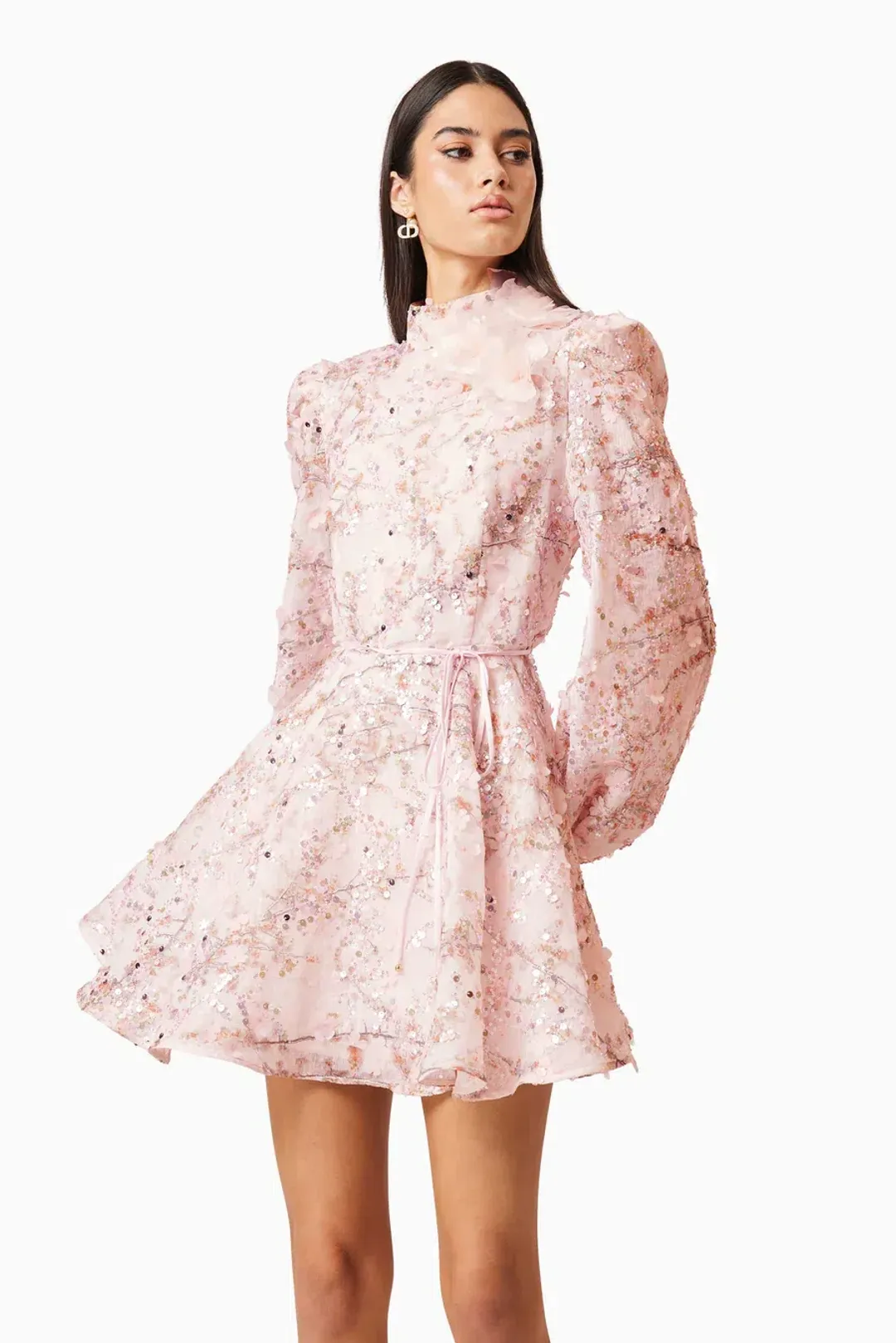 Elliatt Regina Long Sleeve Dress Pink Size 10 for rent on The Volte - main image