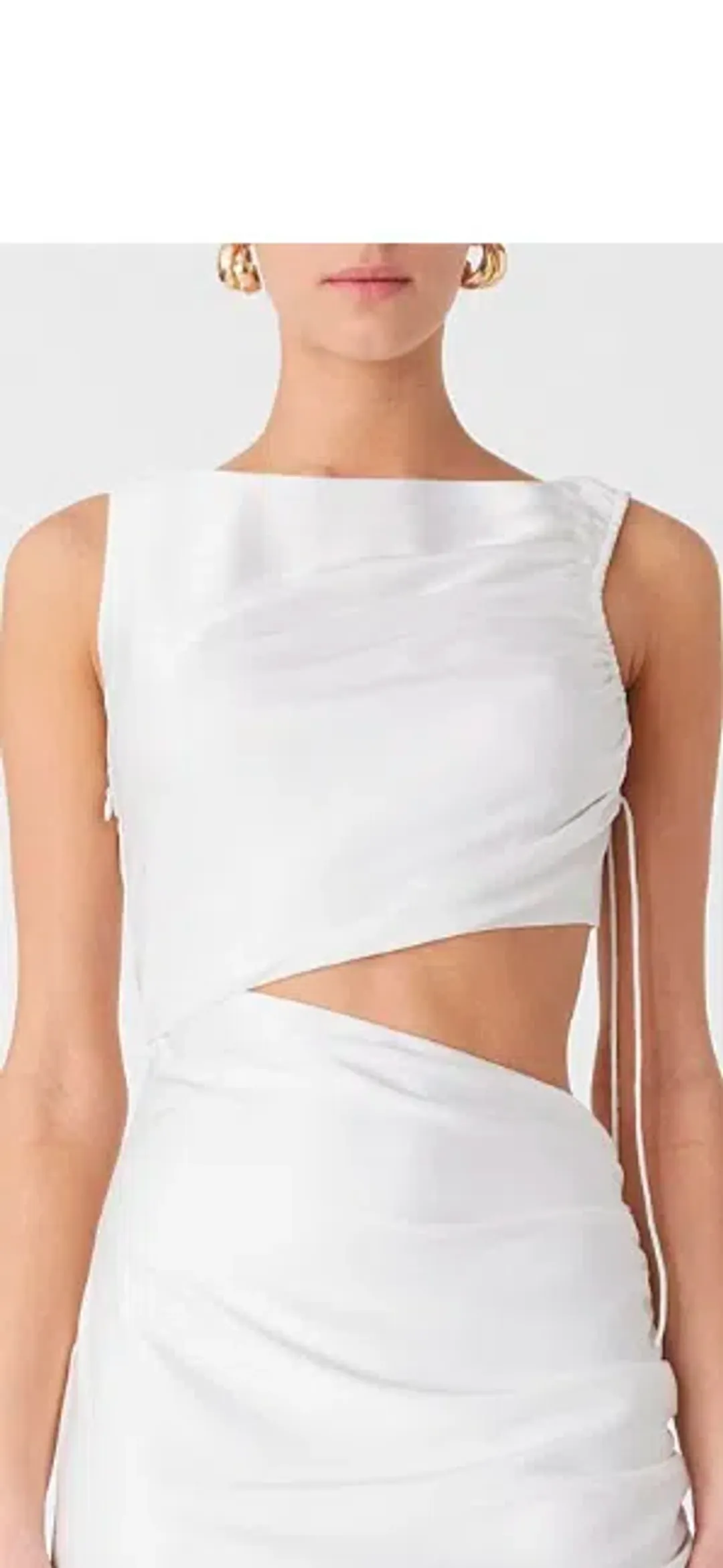 Misha Elio Satin Maxi Dress White Size 12 for rent on The Volte - main image
