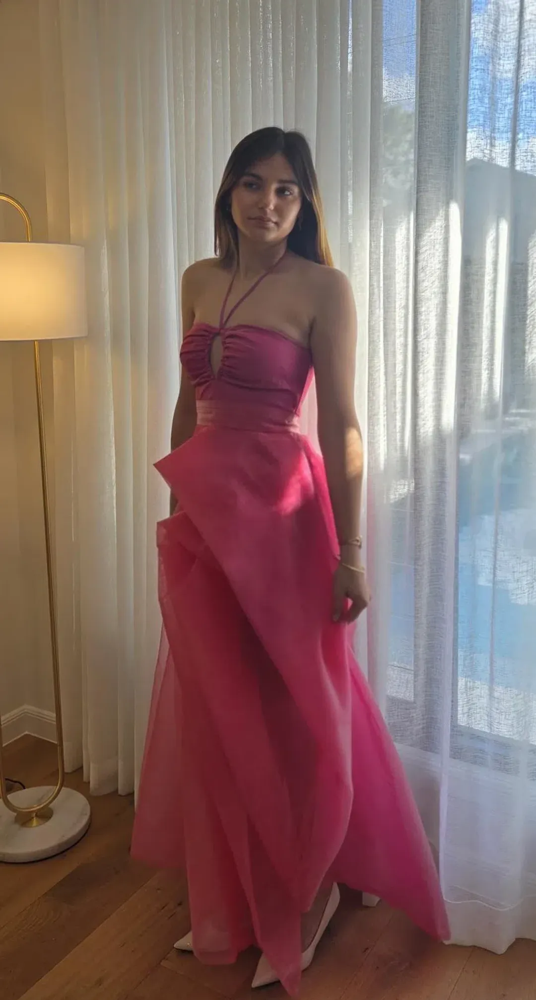 Elle Zietoune Laylani Maxi Dress Pink Size 8 for rent on The Volte - main image