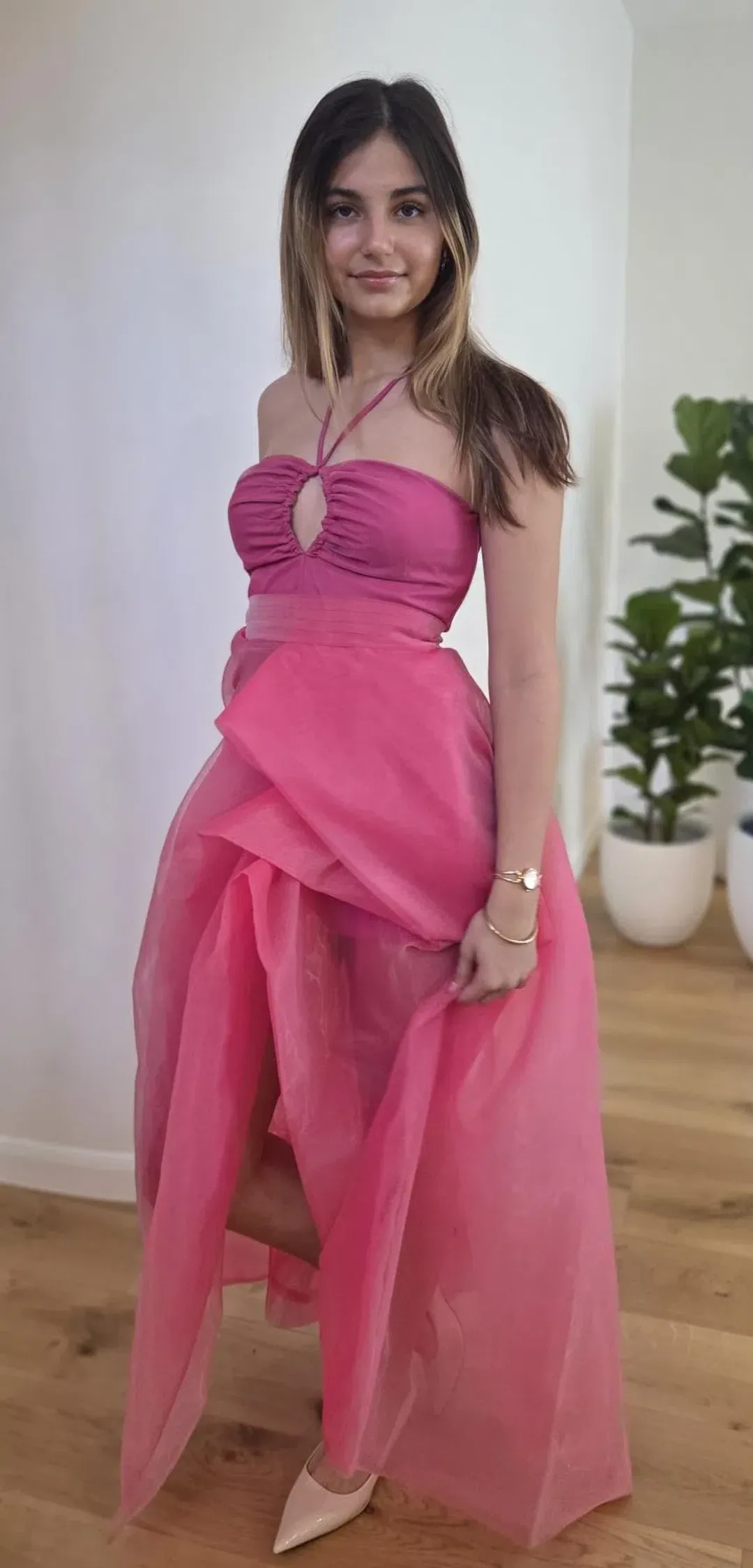 Elle Zietoune Laylani Maxi Dress Pink Size 8 for rent on The Volte - main image