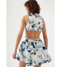 Aje Voyage Braided Cut Out Mini Dress Floral Print Size AU 12 for rent on The Volte - image 6