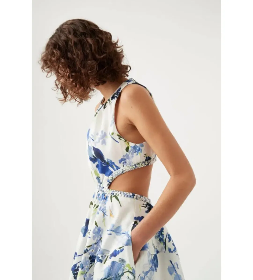 Aje Voyage Braided Cut Out Mini Dress Floral Print Size AU 12 for rent on The Volte - main image