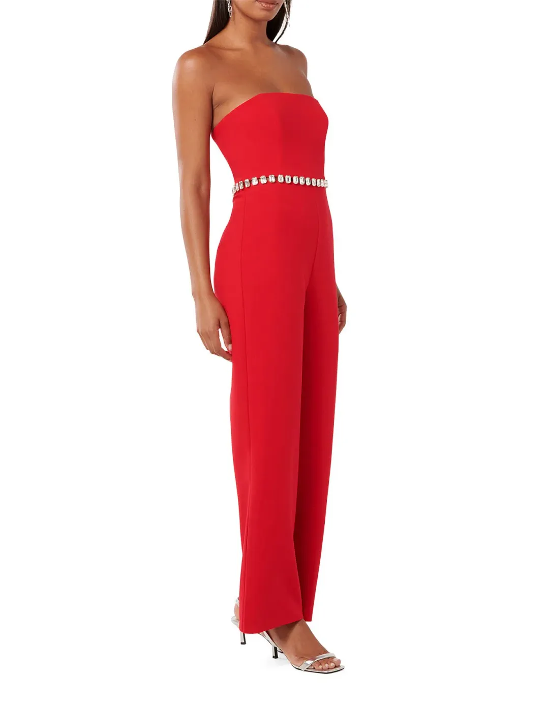 Forever New Ari Embellished Jumpsuit in Red Size 10/M for rent on The Volte - main image