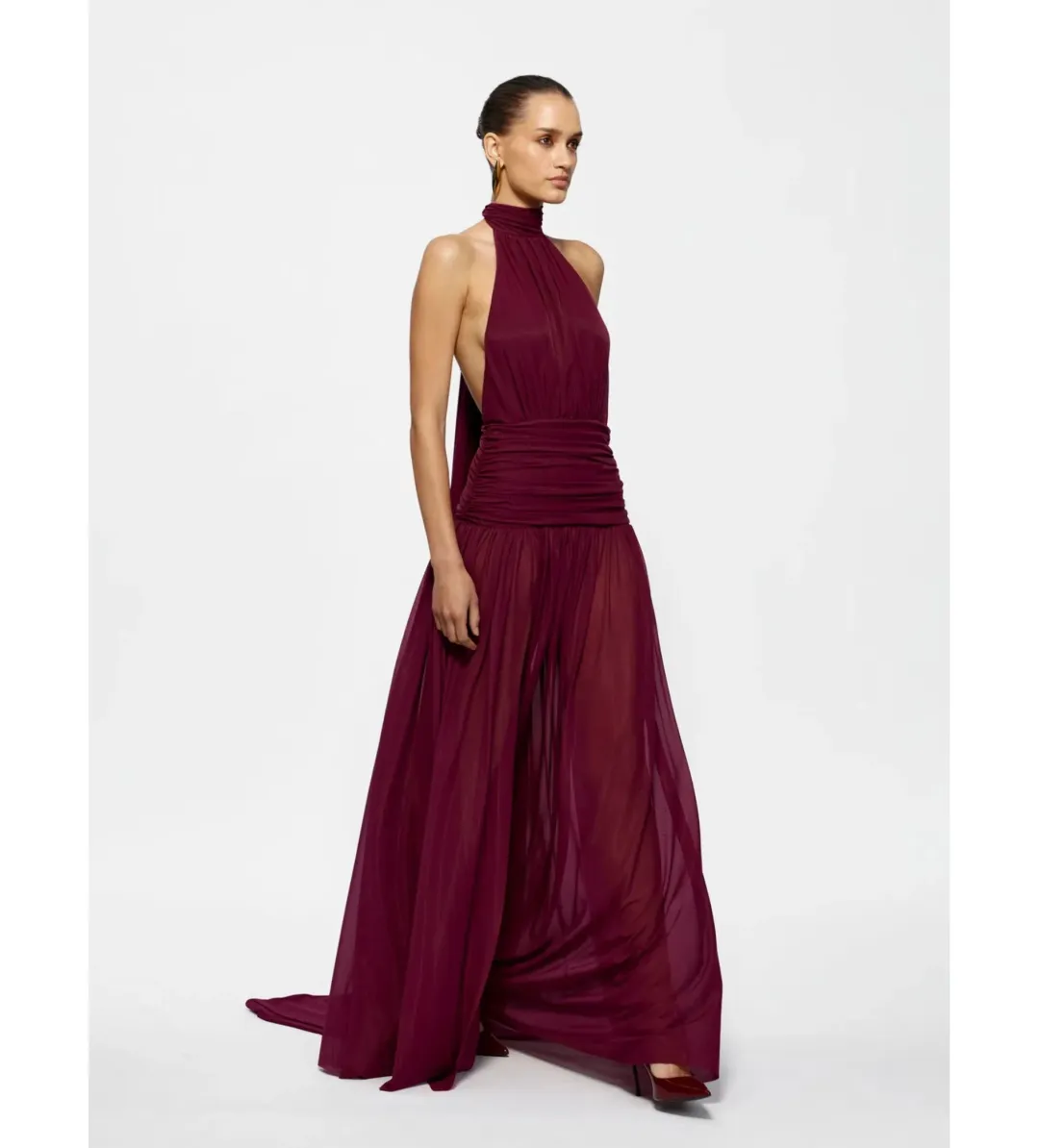 Effie Kats Verity Gown Burgundy Size S AU 8 for rent on The Volte - main image