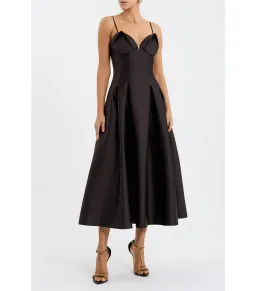 Rebecca Vallance Saskia Midi Dress Chocolate Size AU 8 for rent on The Volte - image 1