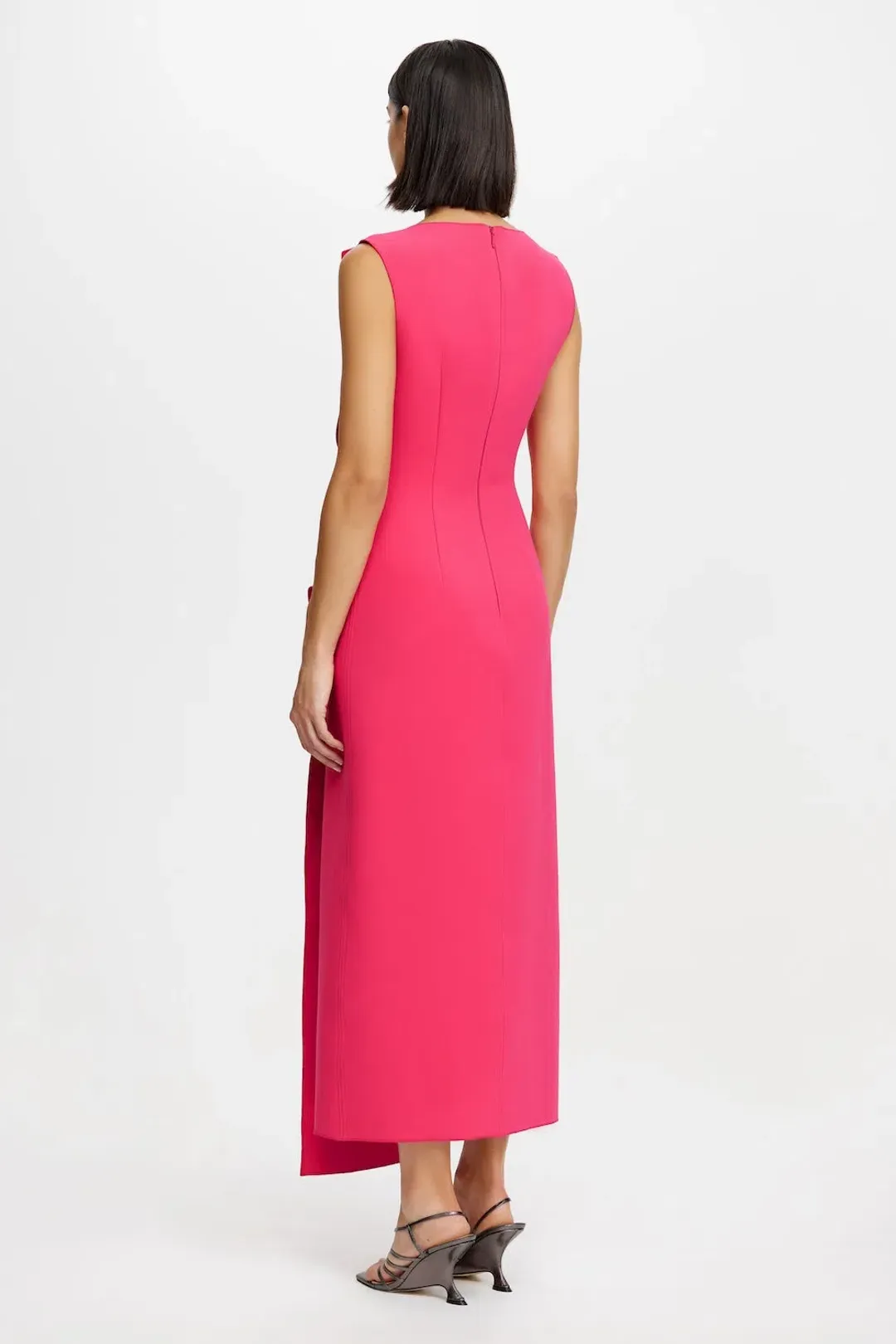 Acler Normanhill Midi Dress in Berry Pink Size 12 for rent on The Volte - main image