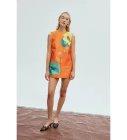 Alemais Piato Mini Dress Orange Floral Size AU 10 for rent on The Volte - image 1
