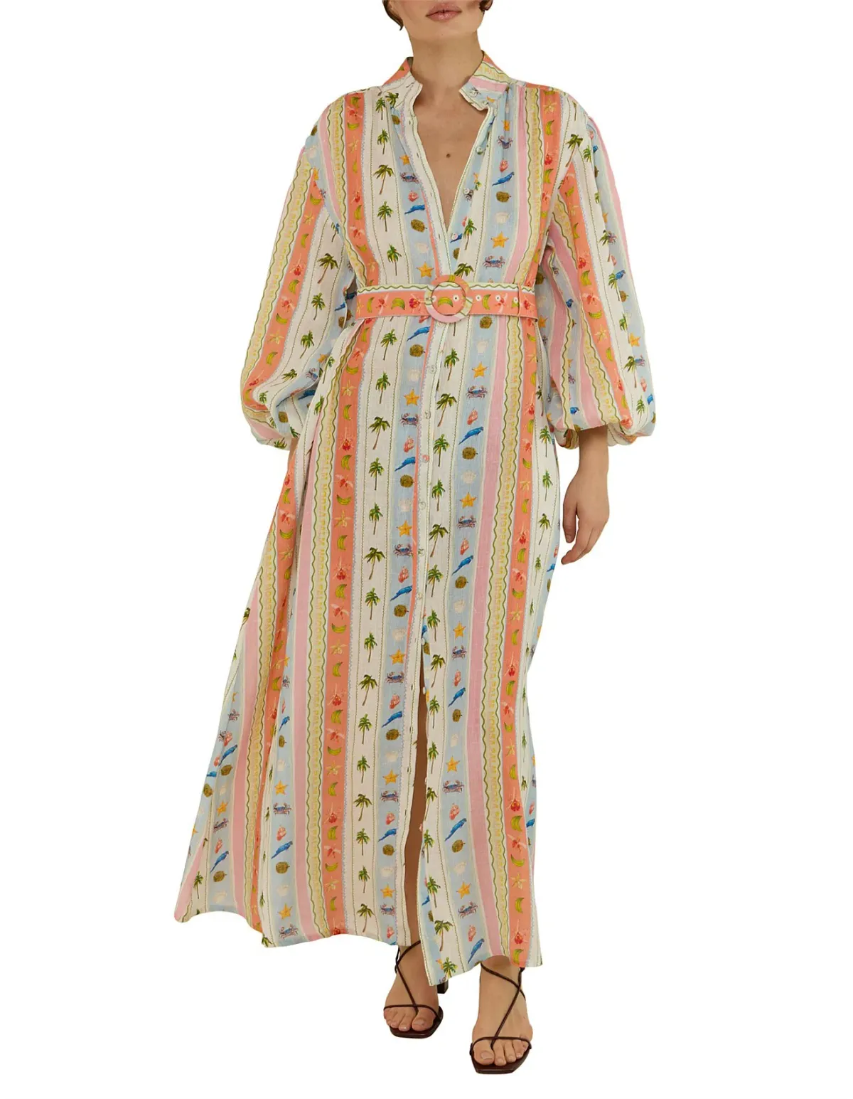 Palm Noosa Noddy Maxi Dress in Tropical Stripe Size 10 for rent on The Volte - main image