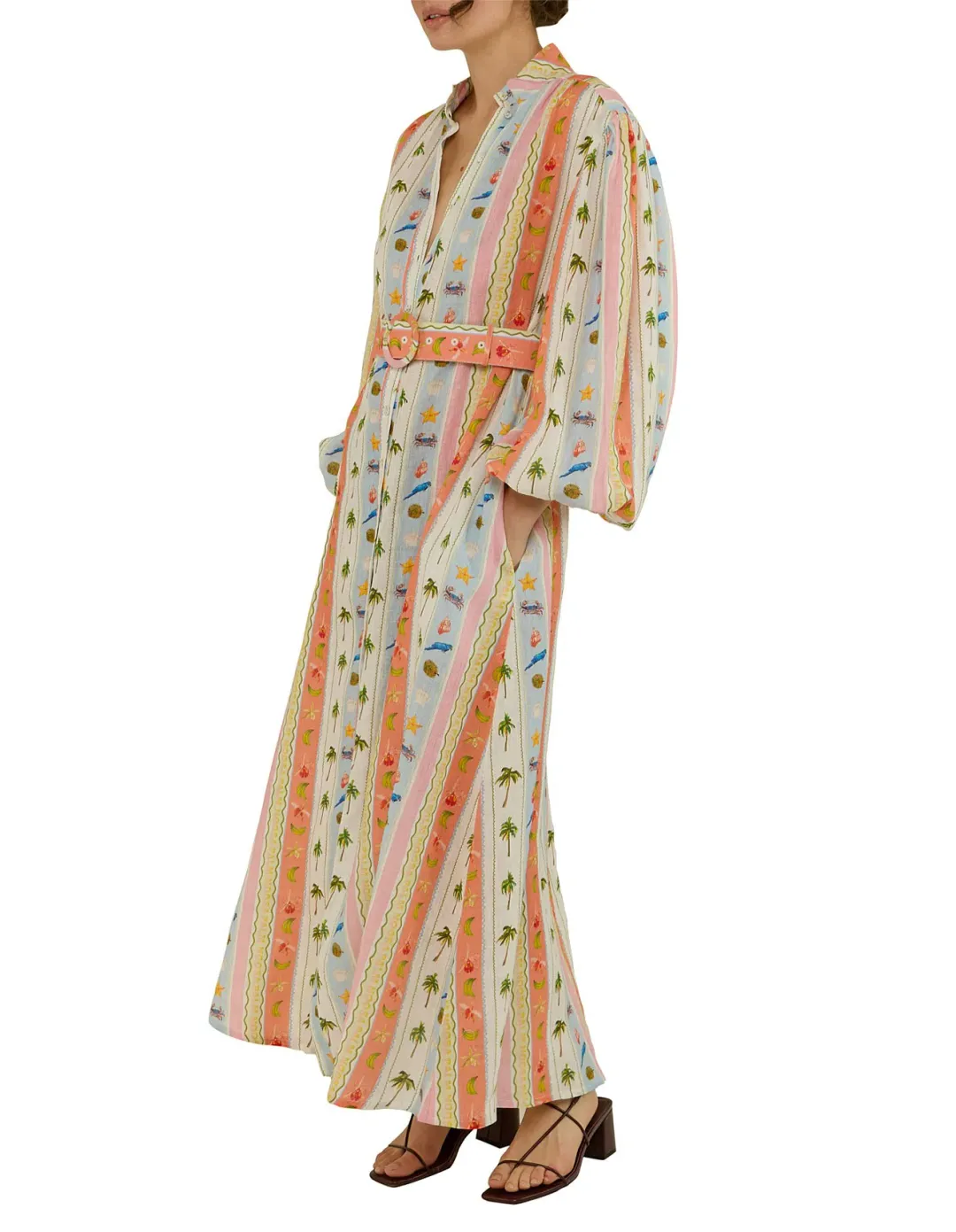 Palm Noosa Noddy Maxi Dress in Tropical Stripe Size 10 for rent on The Volte - main image