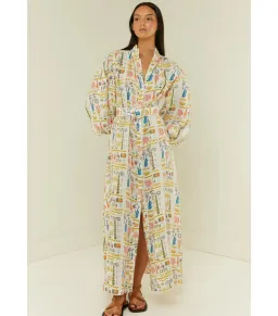 Palm Noosa Noddy Maxi Dress Verano White Print Size AU 10 for rent on The Volte - image 1