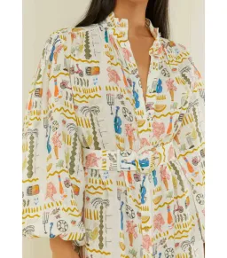 Palm Noosa Noddy Maxi Dress Verano White Print Size AU 10 for rent on The Volte - image 3