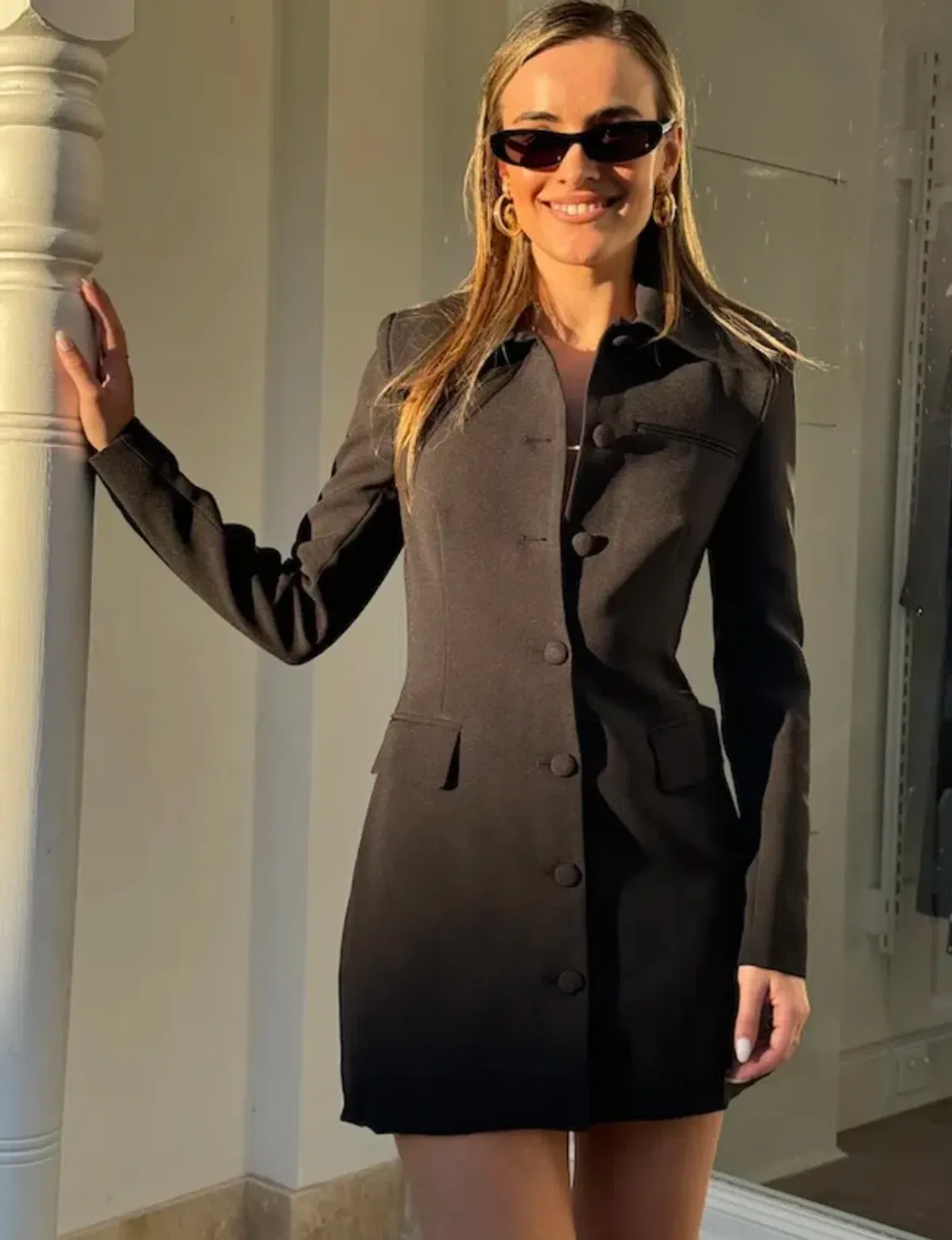Odd Muse The Ultimate Muse Structured Button Dress Black Size 8 - Image 1