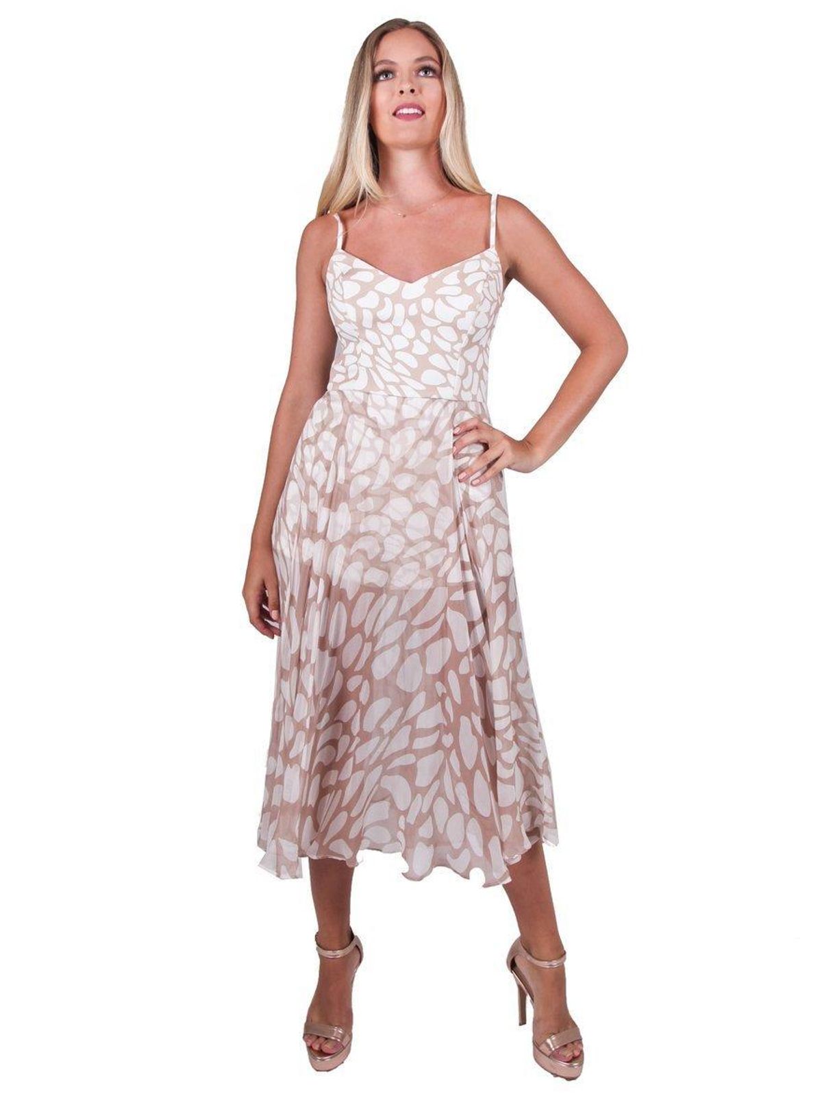 Kookai Kendra Midi Dress Sheer Print Size 34 / AU 6 - Image 1