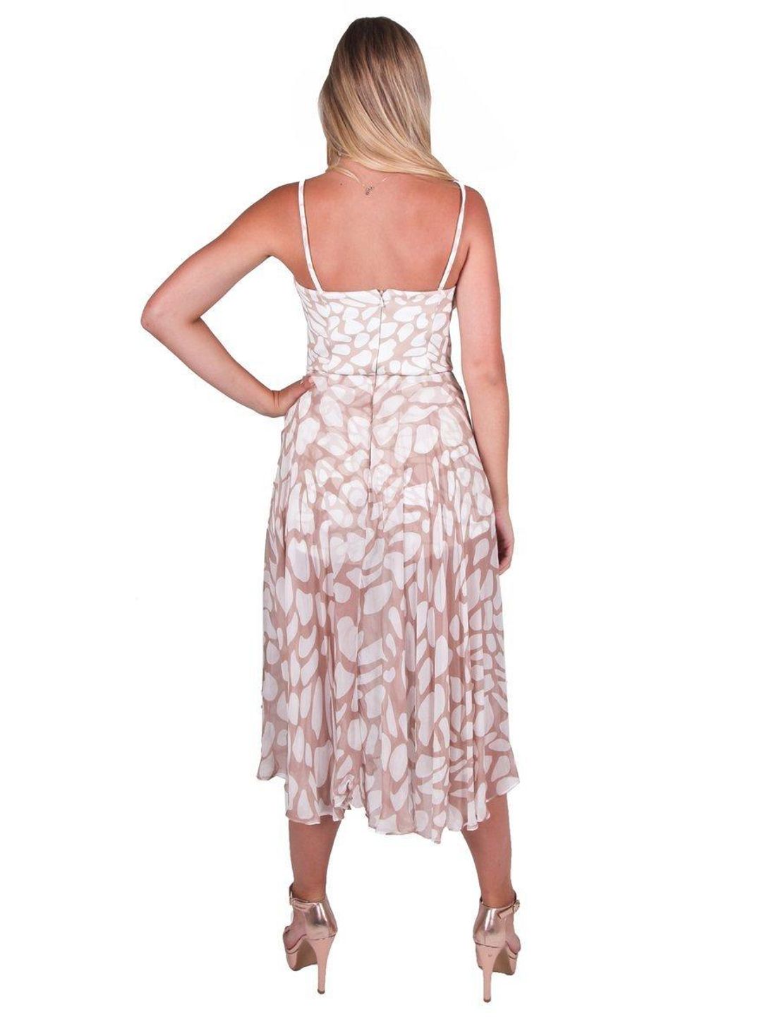 Kookai Kendra Midi Dress Sheer Print Size 34 / AU 6 for rent on The Volte - main image