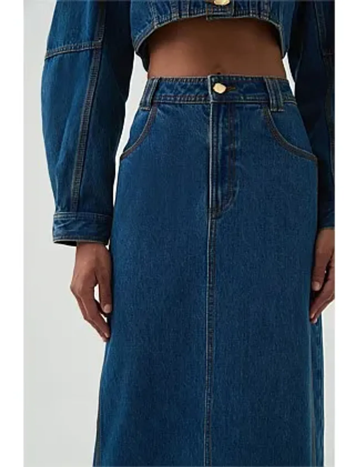Aje Phoenix Midi Skirt Denim - Image 5