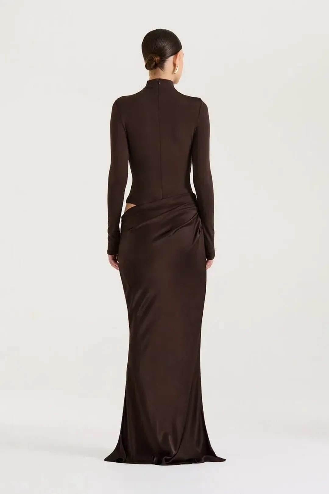 Henne Soraia Long Sleeve Maxi Dress Brown Size S / Size AU 8 for rent on The Volte - main image
