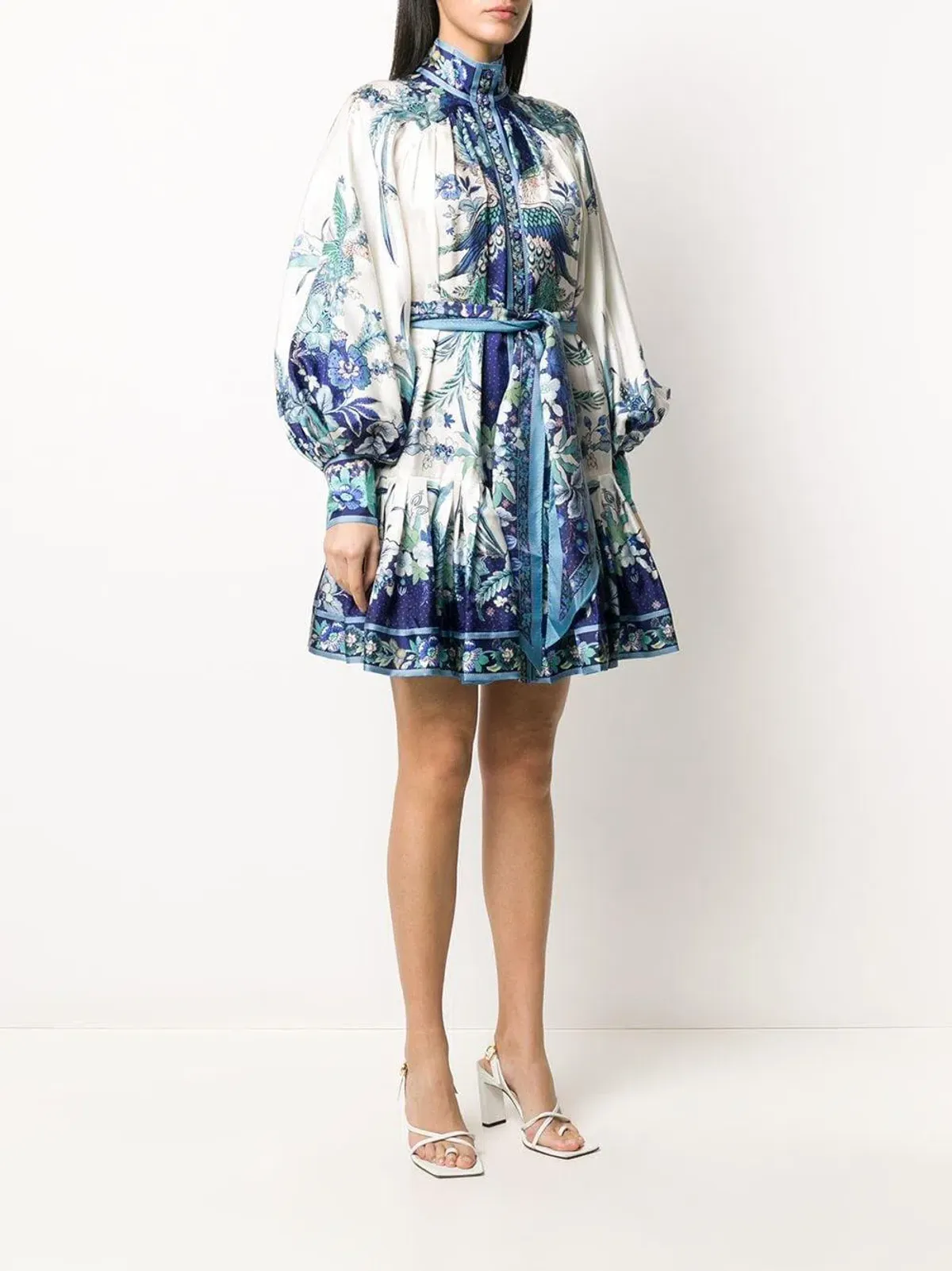 Zimmermann Glassy Placement Silk Mini Dress in Navy Phoenix Size 1 / AU 10 - Image 2