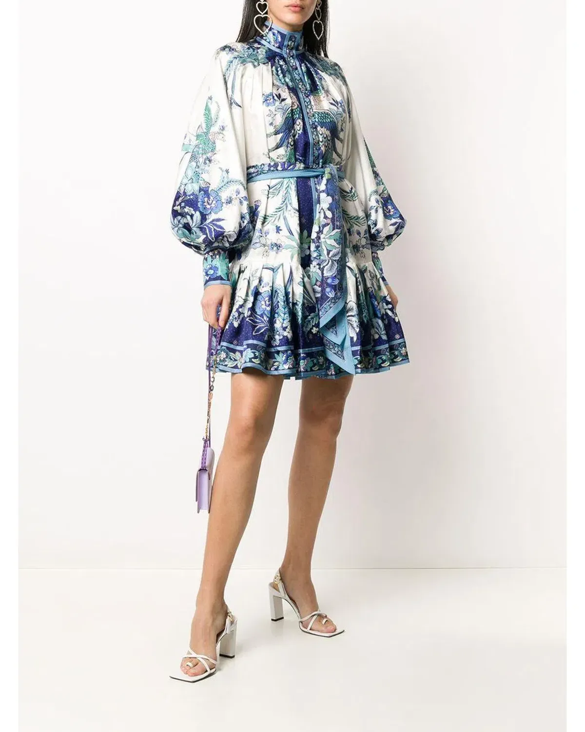 Zimmermann Glassy Placement Silk Mini Dress in Navy Phoenix Size 1 / AU 10 - Image 1