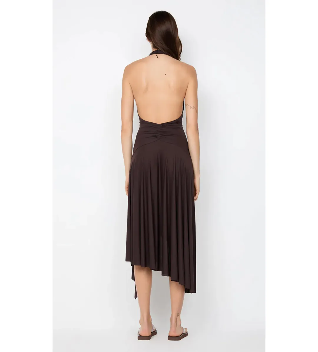 Bec & Bridge Nessie Halter Dress Dark Chocolate Size 10 for rent on The Volte - main image