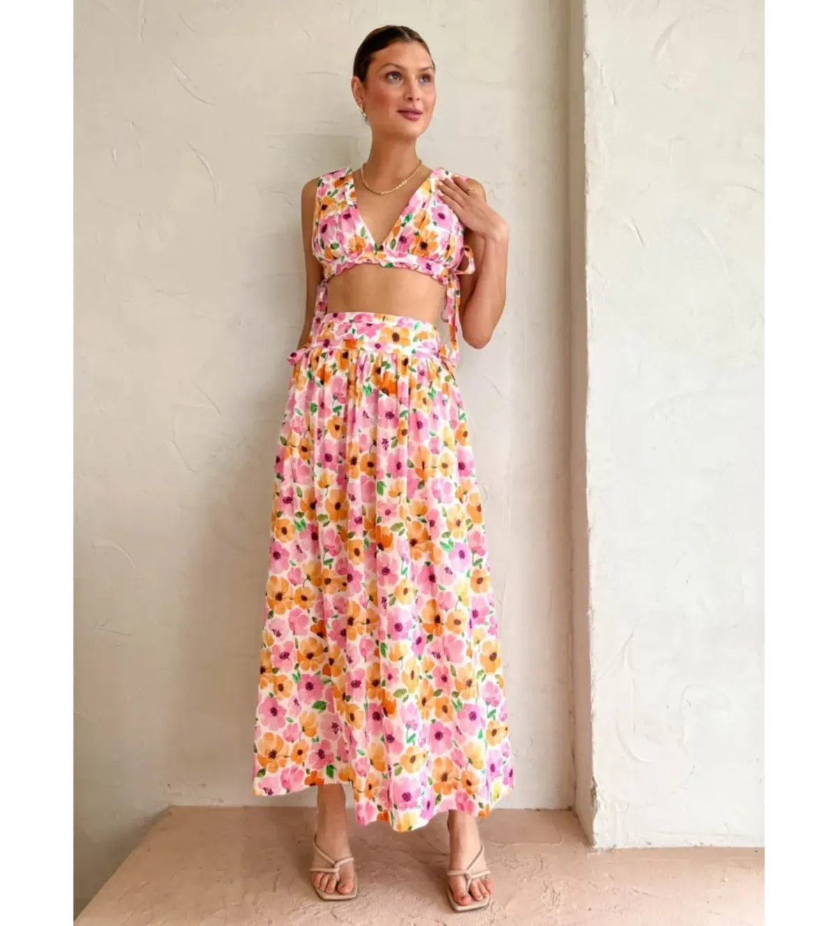 Ownley Benedict Top and Midi Skirt in Posey Print Size 10 - Image 1