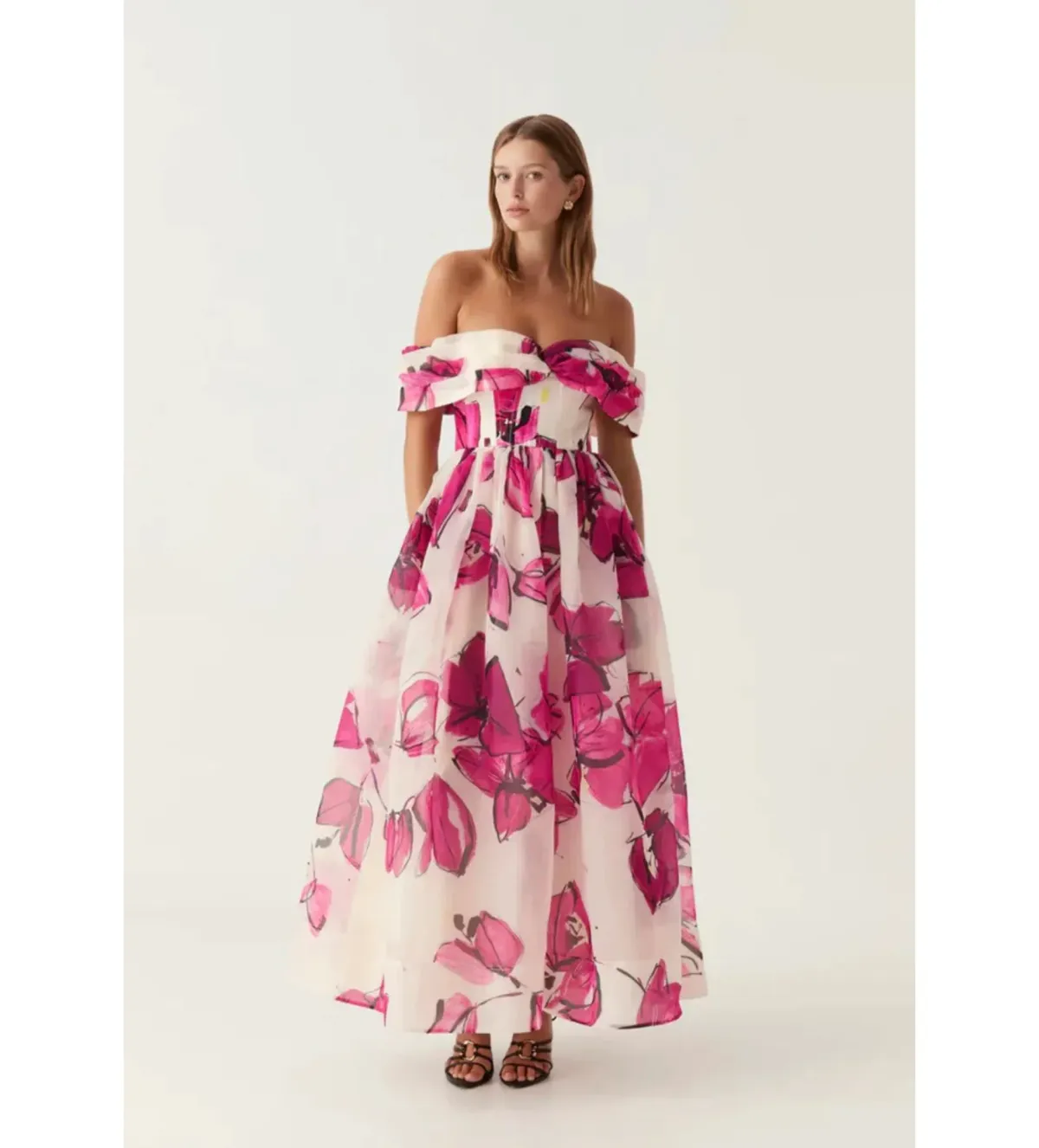 Aje Cordelia Corseted Maxi Dress Falling Florals Size AU 10 - Image 1