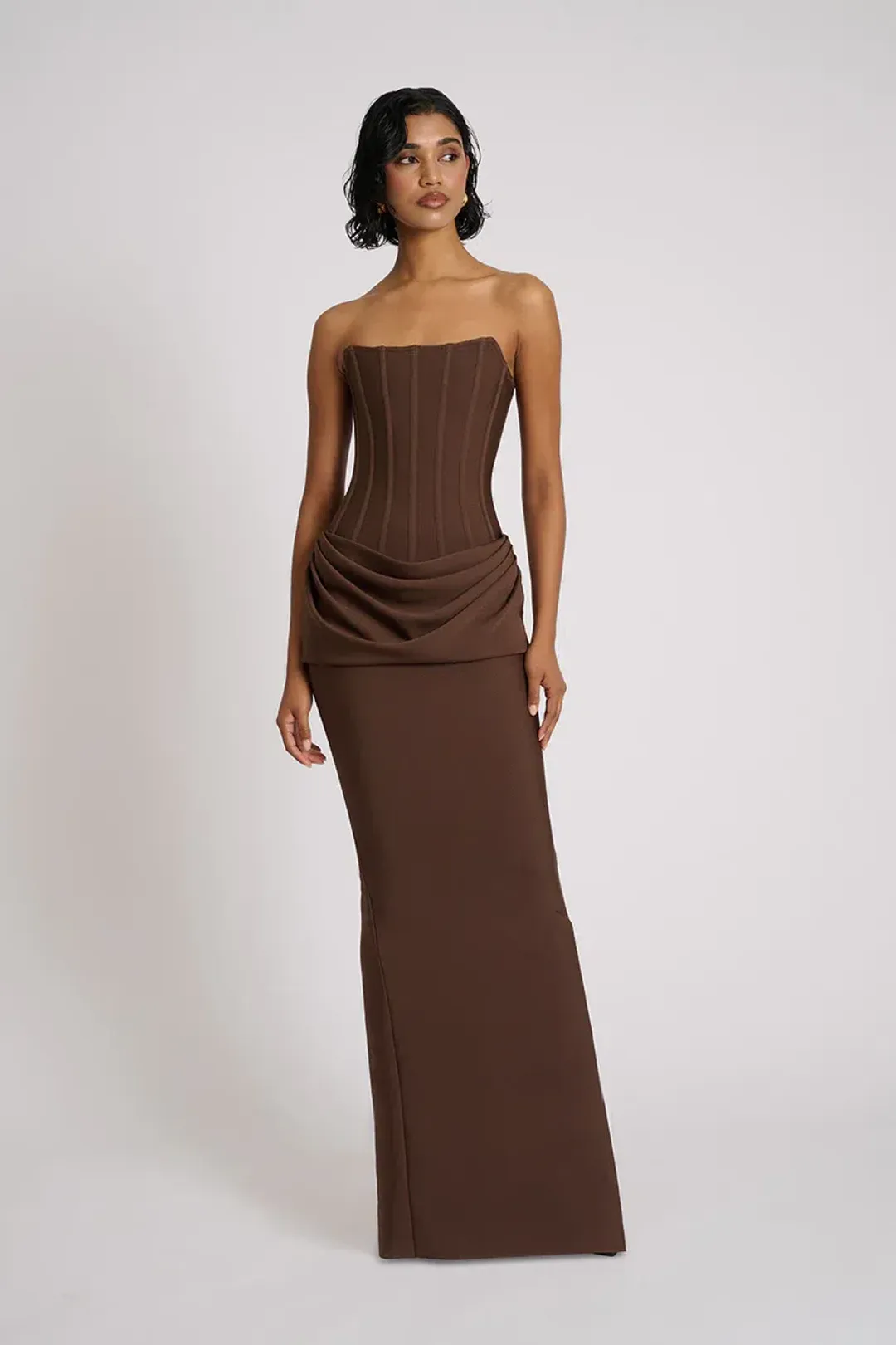 Eliya The Label Hilda Gown Maxi Brown Size AU 8 for rent on The Volte - main image