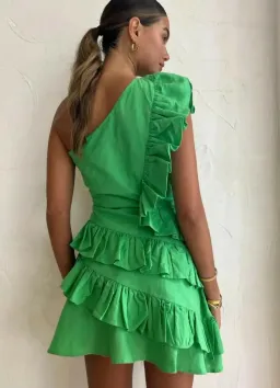 By Nicola Adrift Mini Dress Parakeet Green Size AU 6 for rent on The Volte - image 2