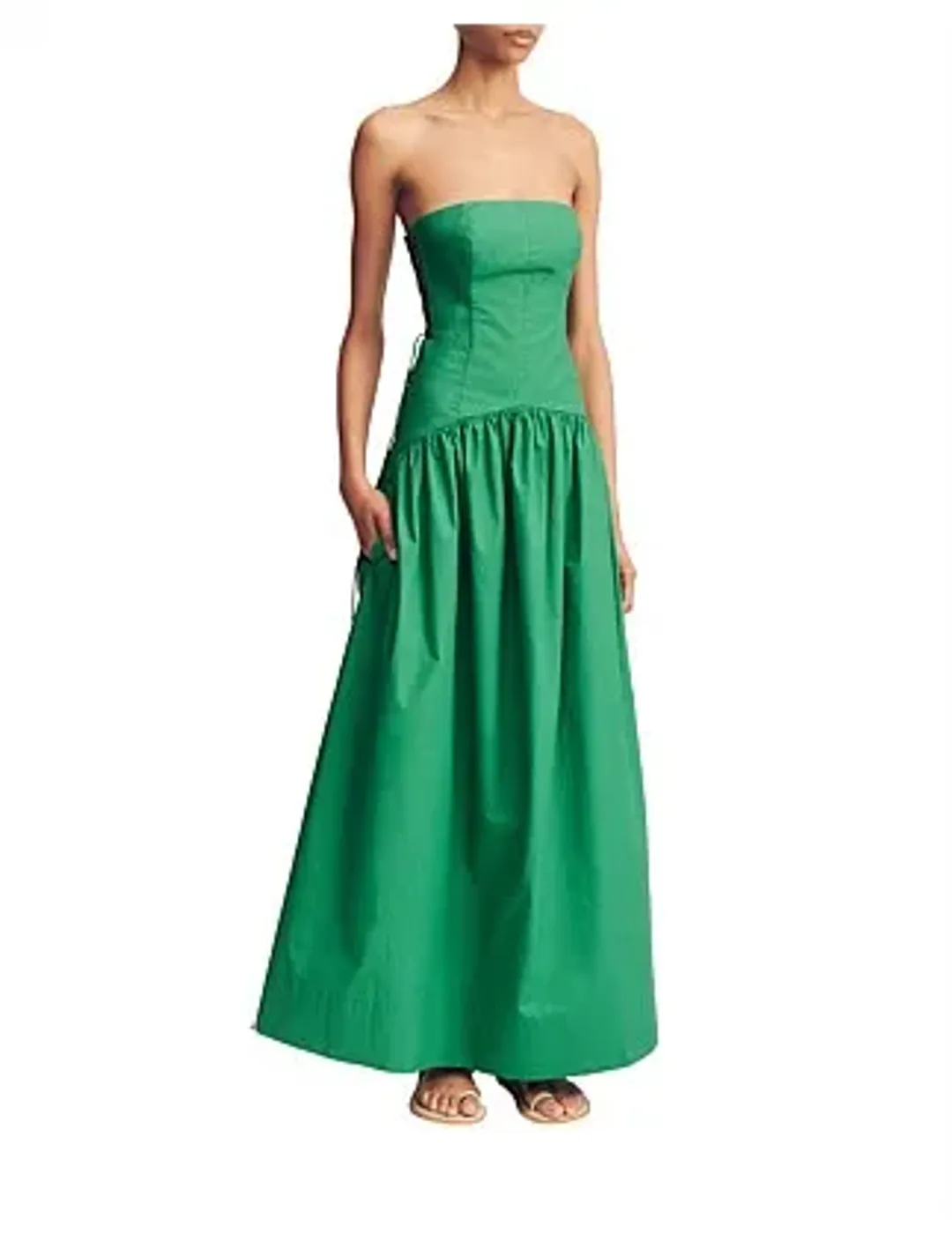 Maiori Lace Up Strapless Maxi Dress Size 8/S for rent on The Volte - main image