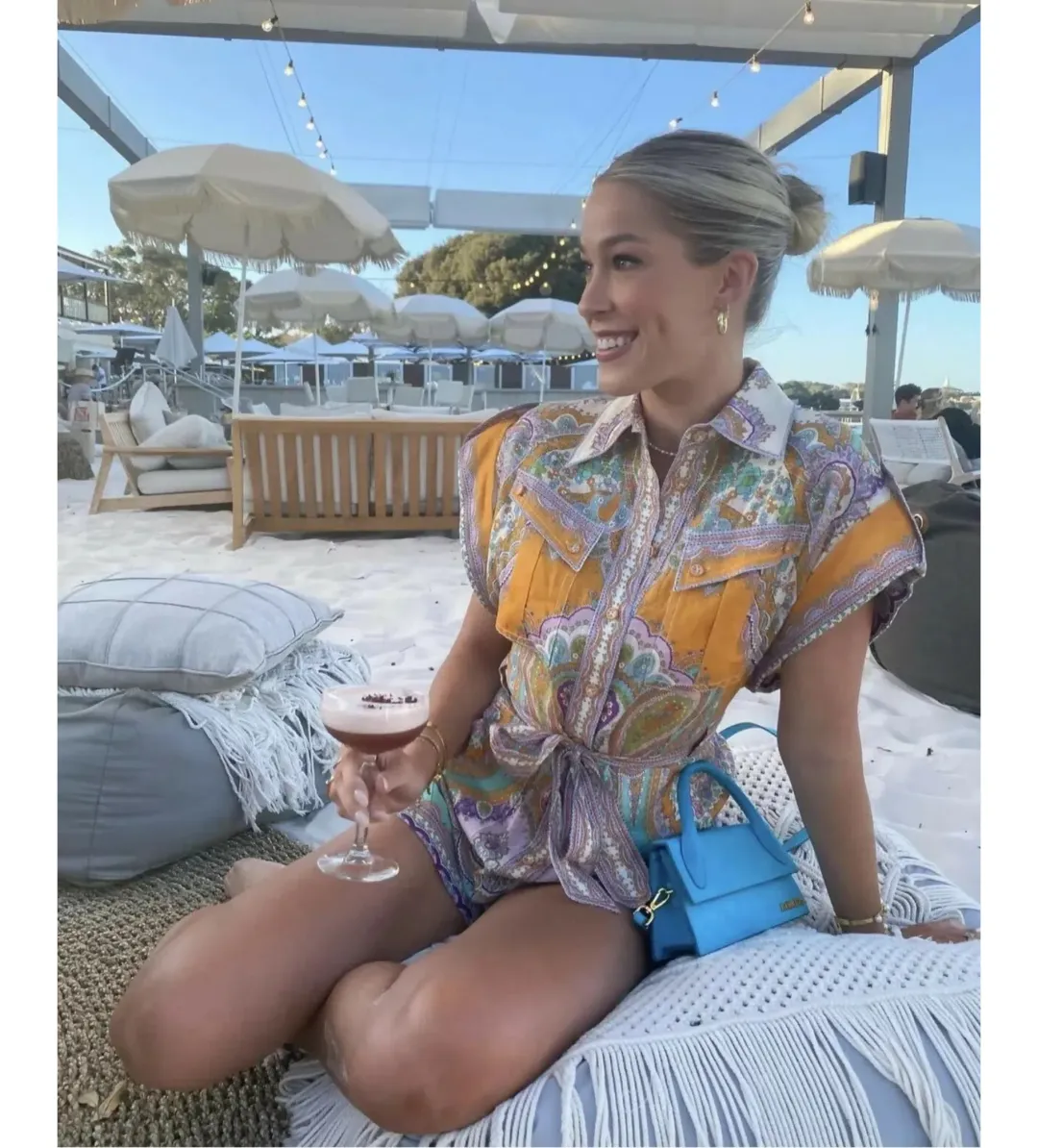 Zimmermann Lola Cuffed Playsuit Daisy Paisley Size 1 AU 10 for rent on The Volte - main image