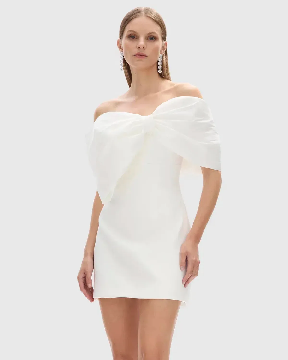 Rachel Gilbert Kace Mini Dress White Size AU 10 for rent on The Volte - main image