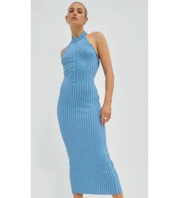 Sovere Intwine Reversible Knit Midi Dress Blue Size 10 for rent on The Volte - image 3