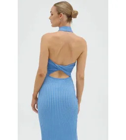 Sovere Intwine Reversible Knit Midi Dress Blue Size 10 for rent on The Volte - image 2