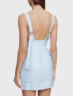 Acler Rowland Bodycon Linen Mini Dress Cloud Blue Size 8 for rent on The Volte - image 3