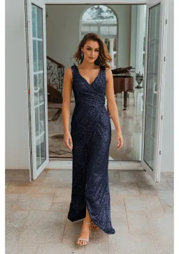 Tania Olsen Alexandria Navy Maxi Gown Size 20 for rent on The Volte - image 1