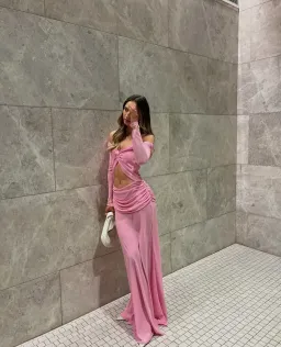 Natalie Rolt Emily Maxi Gown Candy Pink Size 0 / AU 6 for rent on The Volte - image 1