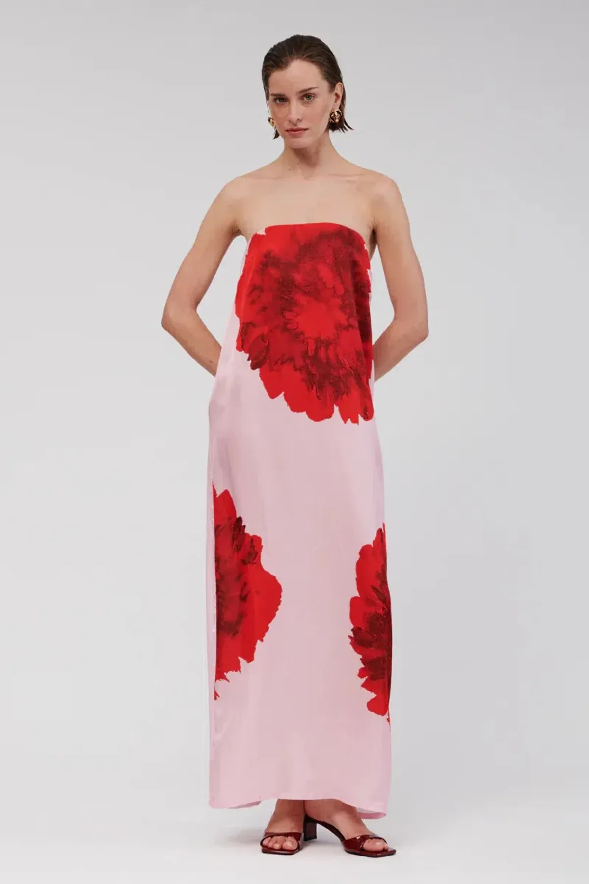 Suboo Emilia Bustier Maxi in Pink Floral Size 8 - Image 1