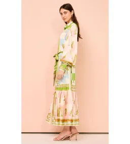 Alemais Checkmate Silk Midi Shirtdress in Multi Size AU 8 for rent on The Volte - image 2
