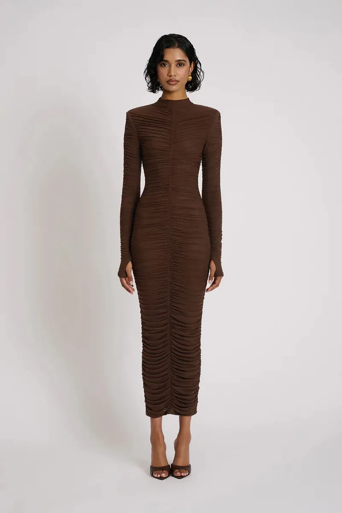 Eliya The Label Melissa Midi Dress Brown Size 8 - Image 1