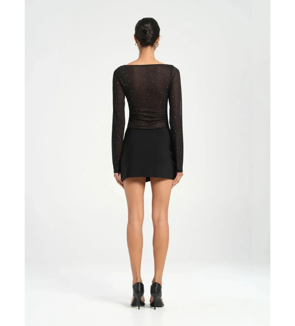 Benni Faris Mini Dress Black Size AU 8 - Image 3