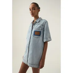 Aje Aura Denim Mini Tunic Dress Size 10 for rent on The Volte - image 3