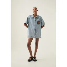 Aje Aura Denim Mini Tunic Dress Size 10 for rent on The Volte - image 1