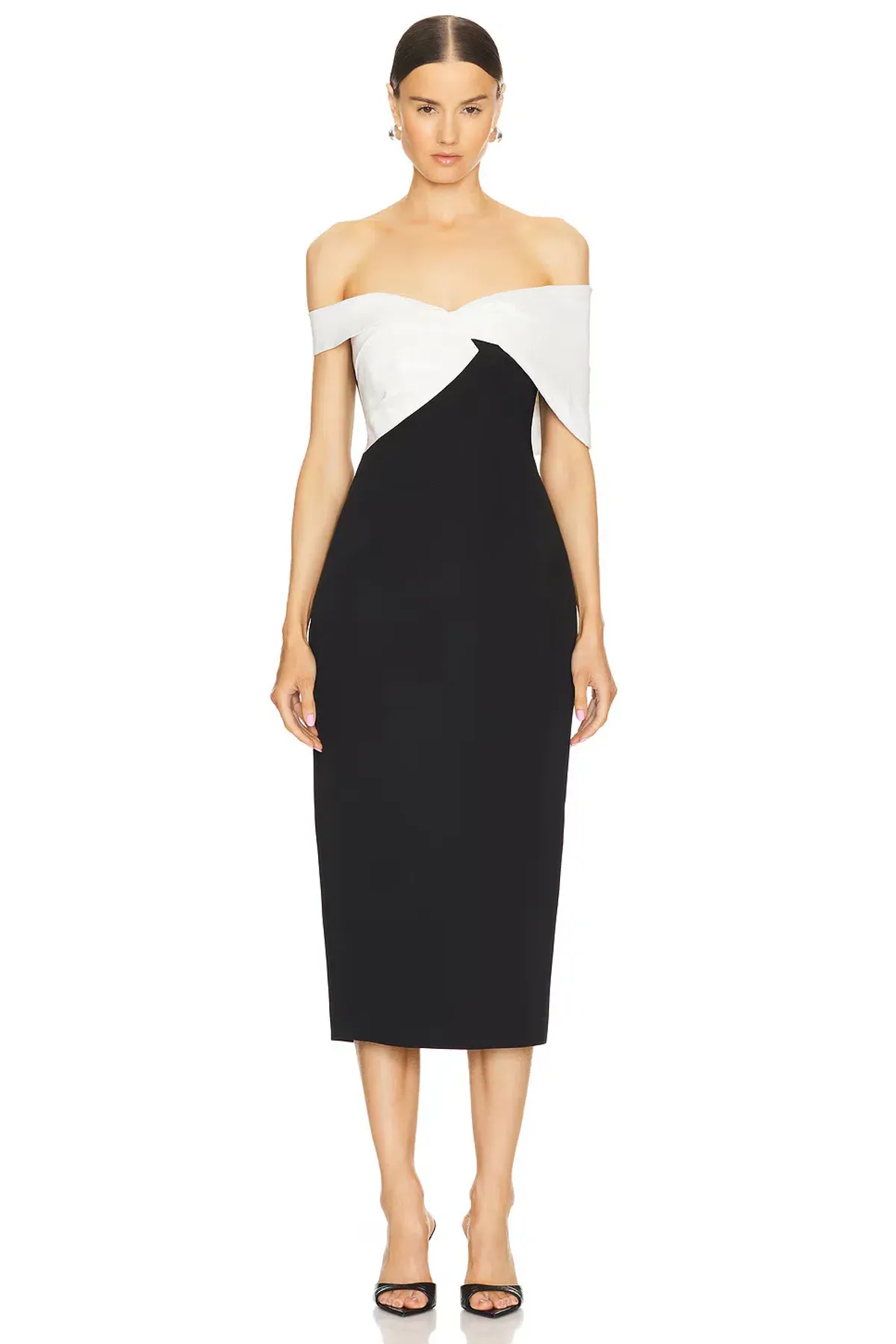 Rachel Gilbert Delila Midi Dress in Black/White Size 2 / AU 10 / M - Image 1
