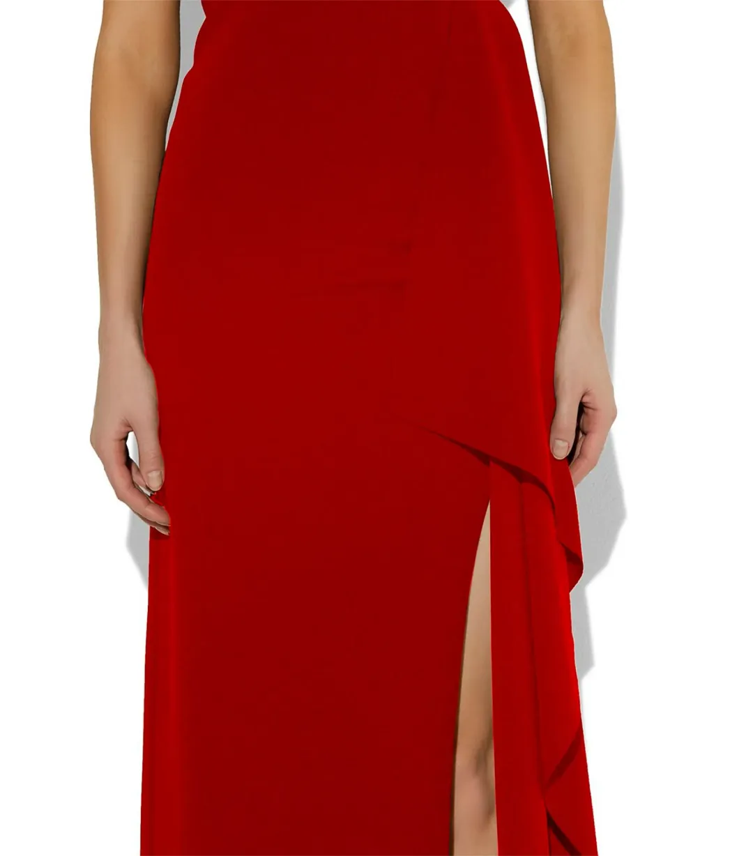 Montique Bella Stretch Crepe Maxi Gown Red Size AU 8 for rent on The Volte - main image