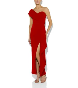 Montique Bella Stretch Crepe Maxi Gown Red Size AU 8 for rent on The Volte - image 1