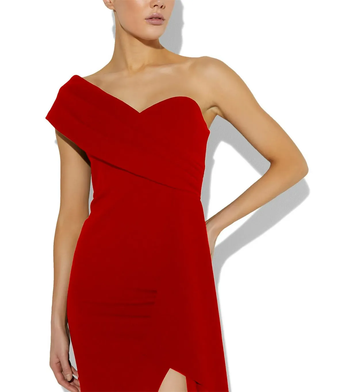 Montique Bella Stretch Crepe Maxi Gown Red Size AU 8 - Image 3